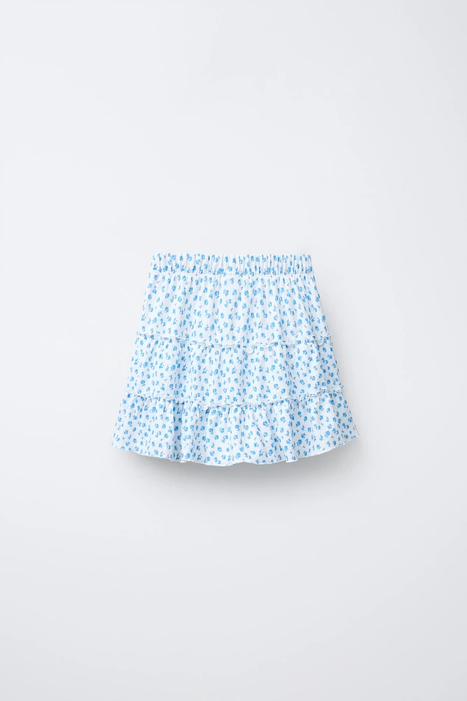 JUPE-SHORT TEXTURÉE À IMPRIMÉ