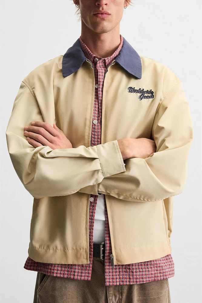 WASHED EMBROIDERED JACKET