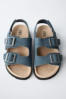 LEATHER BUCKLE SANDALS