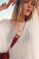 CONTRAST TOPSTITCH CROSSBODY BAG