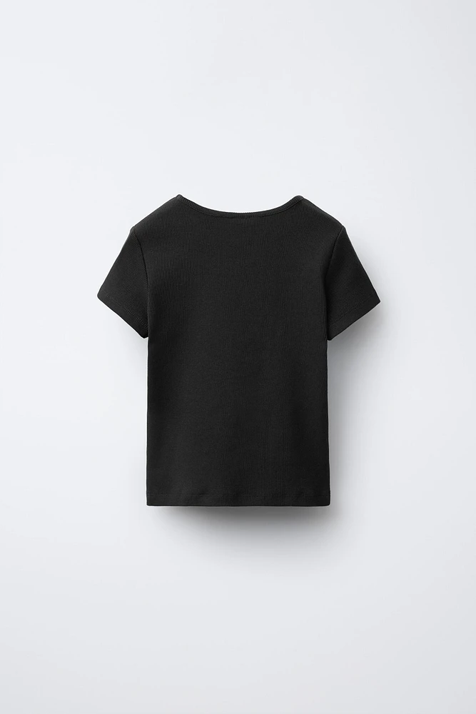 RIB BOW T-SHIRT