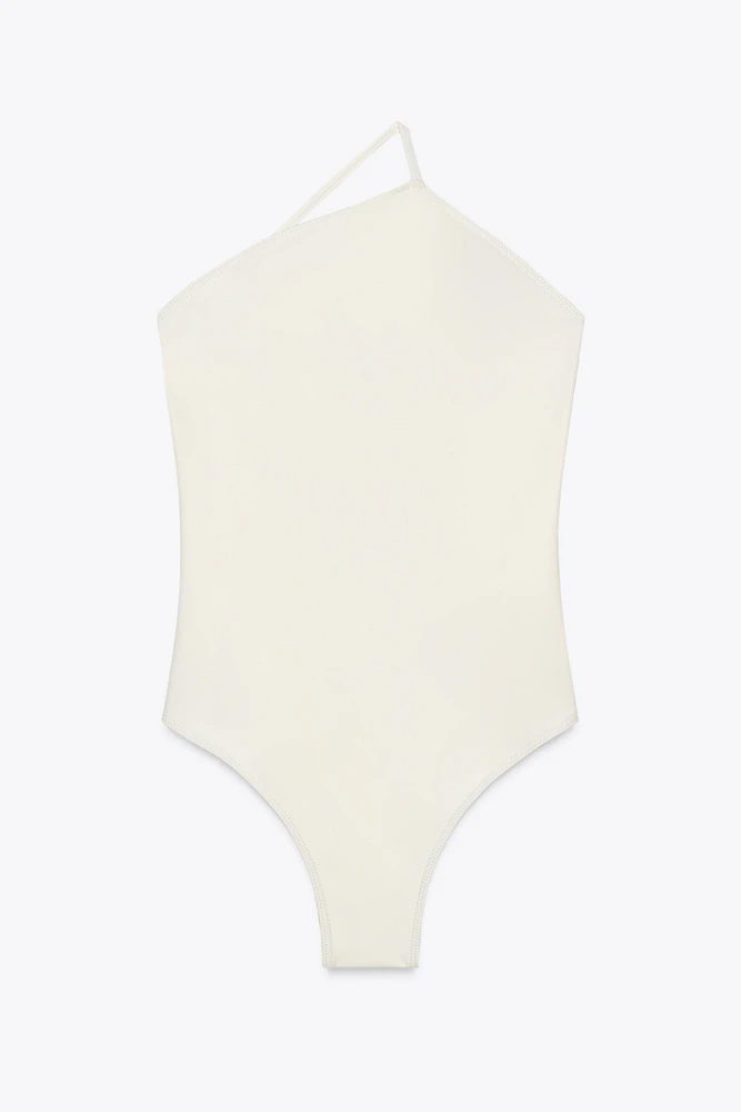 ASYMMETRIC PLAIN SWIMSUIT