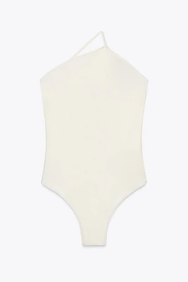 ASYMMETRIC PLAIN SWIMSUIT