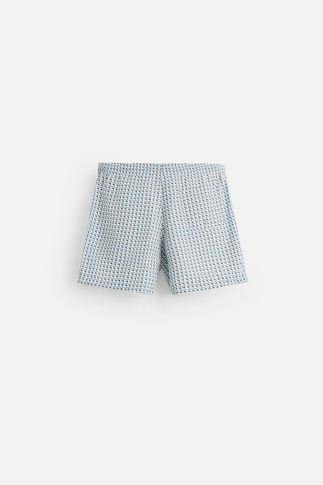 MAILLOT DE BAIN SEMI-LONG À IMPRIMÉ GÉOMÉTRIQUE