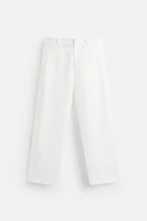LYOCELL BLEND PLEATED PANTS