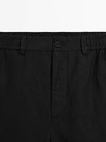 Lightweight 100% linen Bermuda shorts