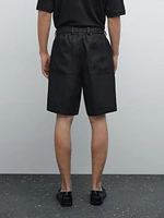 Lightweight 100% linen Bermuda shorts