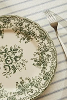 ASSIETTE PLATE FAÏENCE IMPRIMÉ FLEURS