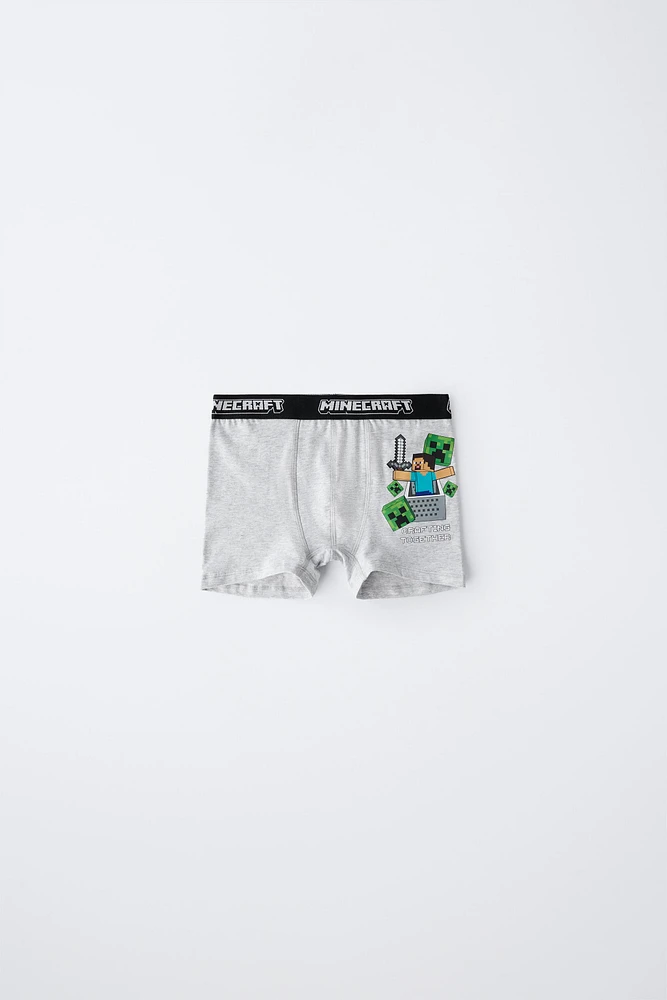 6-14 ANS/ LOT DE DEUX BOXERS MINECRAFT © MOJANG AB. ™