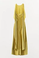 ROBE SATINÉE FOULARD DOS