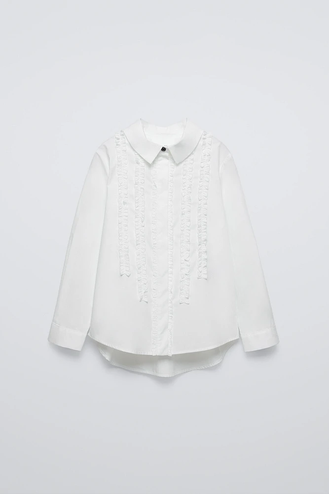 FRILLY POPLIN SHIRT