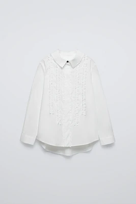 FRILLY POPLIN SHIRT