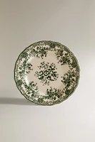 ASSIETTE PLATE FAÏENCE IMPRIMÉ FLEURS