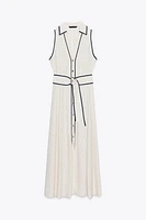ROBE MIDI CHEMISE À POIS