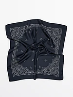 Paisley print 100% silk bandana