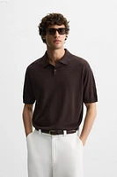 POLO EN MAILLE SOIE ET LIN