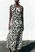 LINEN HALTER MIDI DRESS
