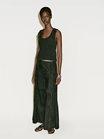 Pantalon large en cuir et daim - Limited Edition