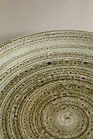 EARTHENWARE DESSERT PLATE WITH SPIRAL DESIGN