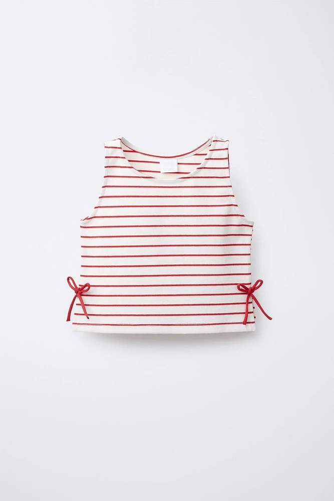 STRIPED BOW T-SHIRT