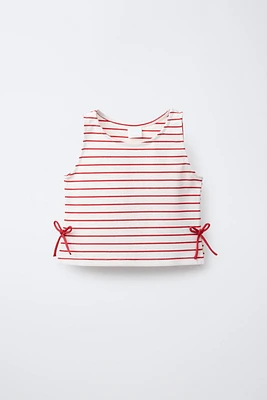 STRIPED BOW T-SHIRT