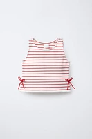 STRIPED BOW T-SHIRT