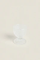 GLASS EGG CUP WITH RAISED DETAIL