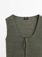 Linen knit corset top