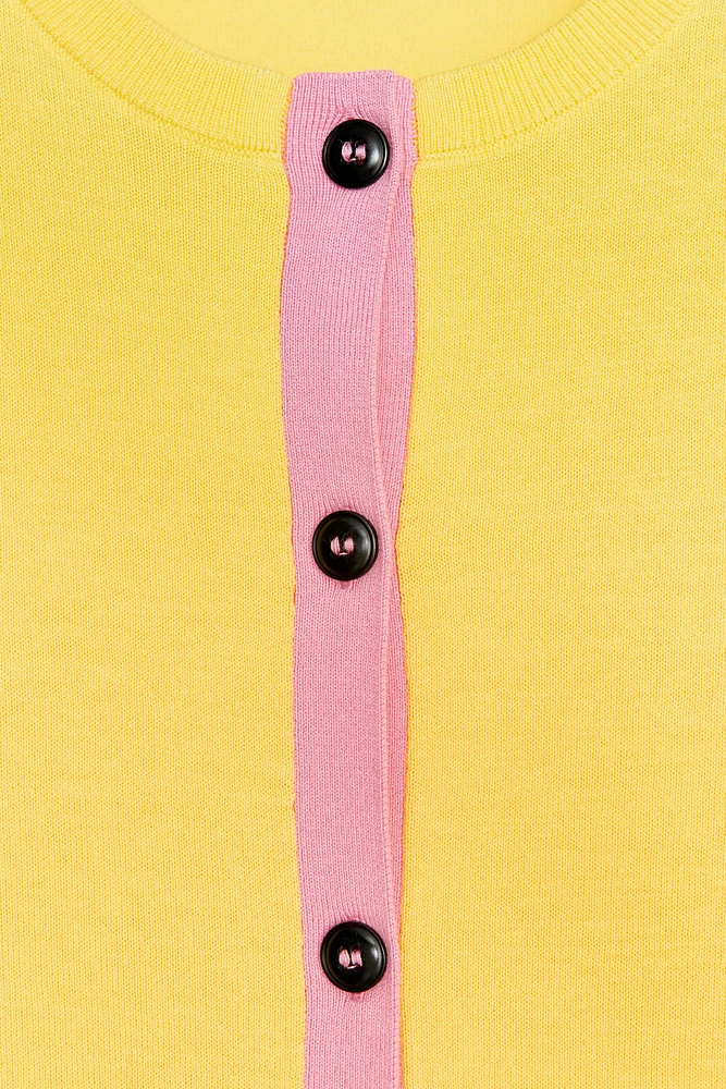 GILET EN MAILLE COLOR BLOCK