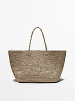 Natural raffia shopper bag