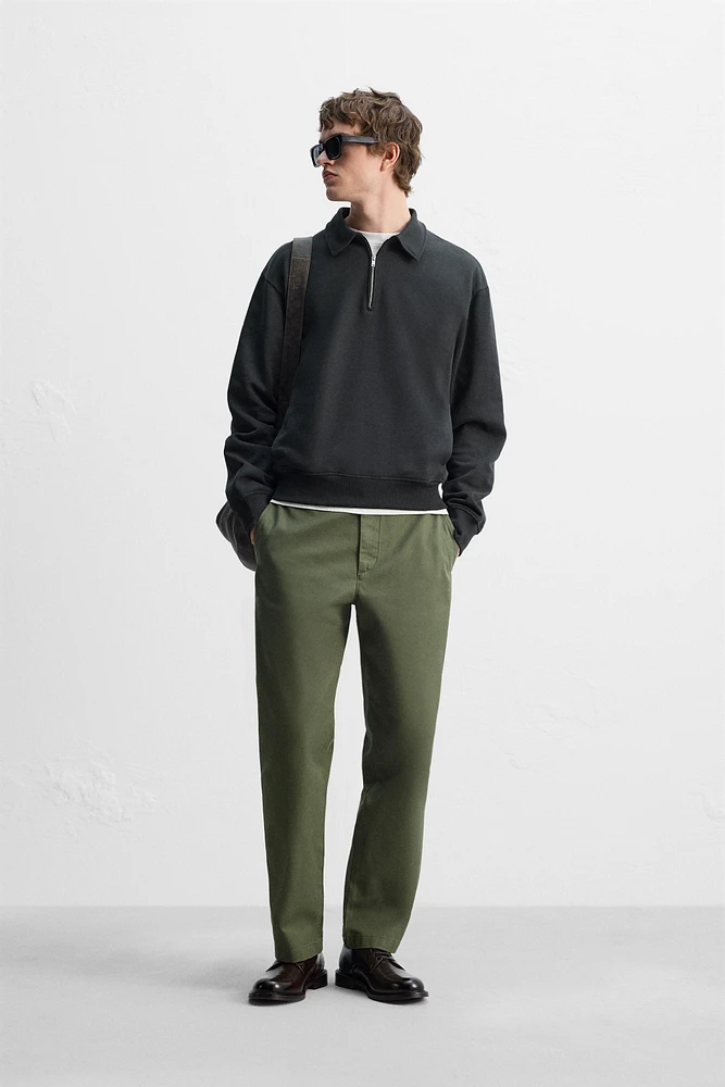 ZIP POLO SWEATSHIRT