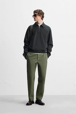 ZIP POLO SWEATSHIRT