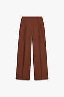PLEATED WIDE LEG PANTS