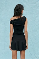 RUCHED TEXTURED DRESS