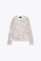 FLORAL PRINT KNIT JACKET