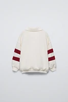 STRIPED POLO SWEATSHIRT