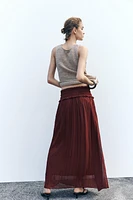 WIDE ELASTIC WAISTBAND MIDI SKIRT