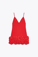 SHORT EMBOSSED FLORAL DRESS