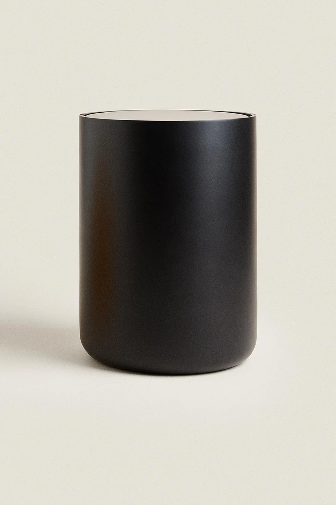 LARGE BLACK RESIN TRASH CAN