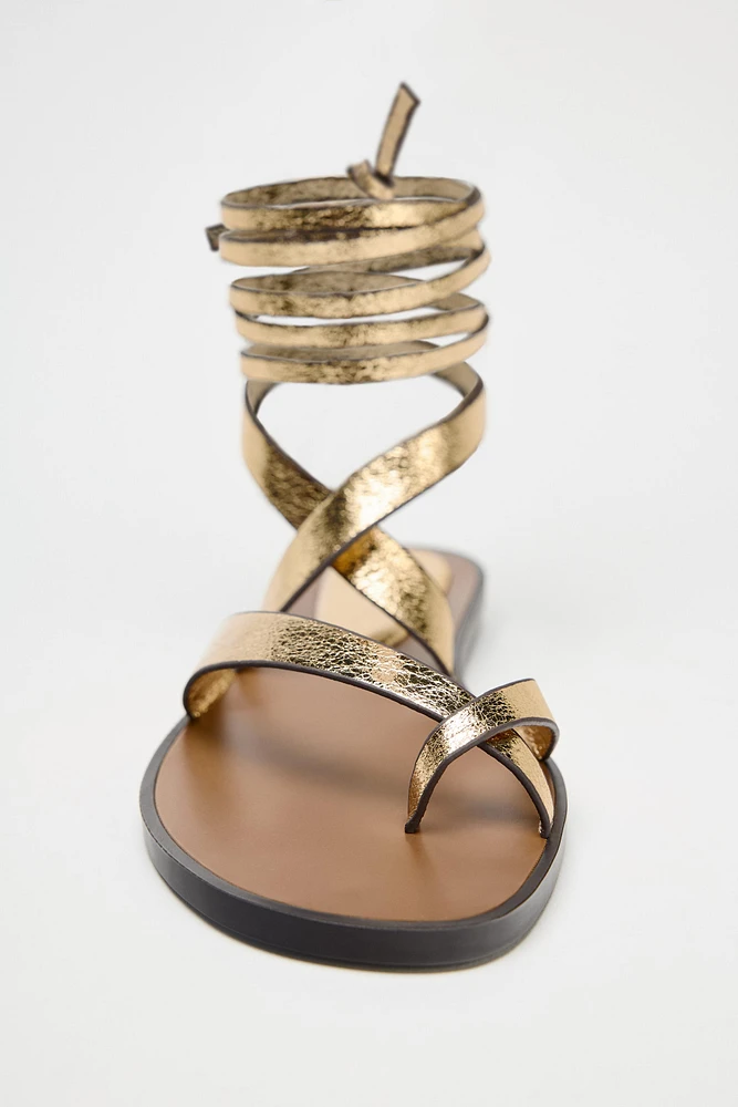 METALLIC EFFECT SANDALS