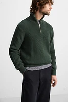 QUARTER ZIP SWEATER