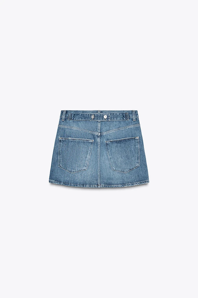 TRF BAGGY DENIM MINI SKIRT