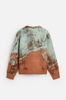 BRUSHED TEXTURE JACQUARD CARDIGAN