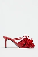 FRINGED HEELED SANDALS