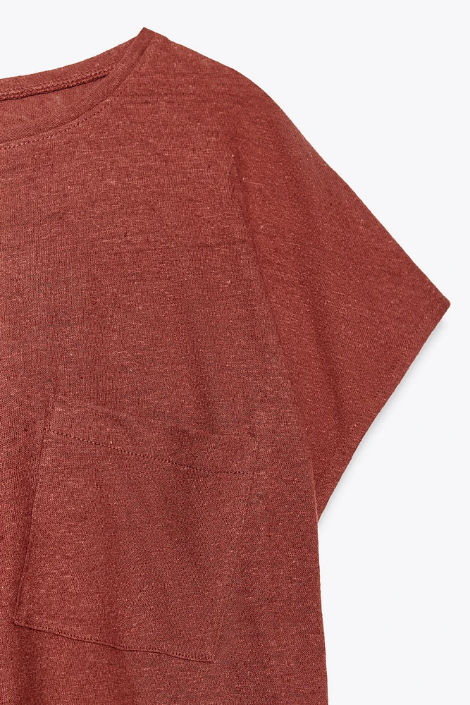 LINEN T-SHIRT WITH POCKET