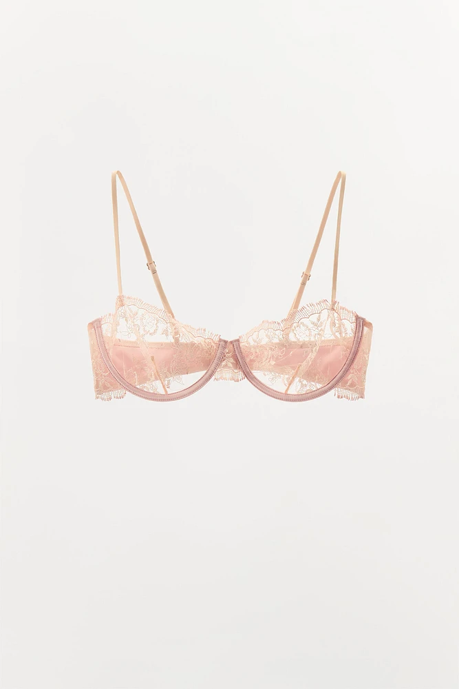 MESH LACE UNDERWIRE BRA