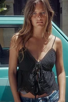 EMBROIDERED STRAPPY TOP