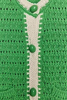 LARGE BUTTON KNIT VEST TOP