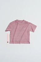 EMBROIDERED PALM TREE WASHED EFFECT T-SHIRT