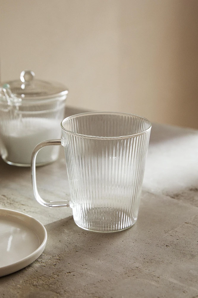 BOROSILICATE GLASS MUG WITH LINES